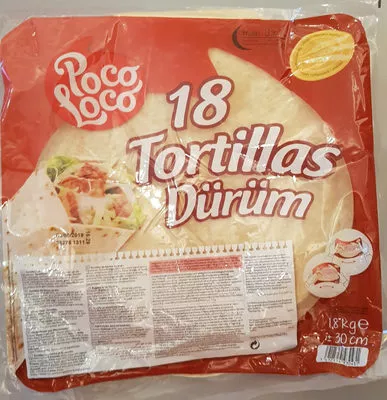 18 tortillas dürüm Poco Loco 1.8 kg (18 pièces de 100 g), code 5412514930431