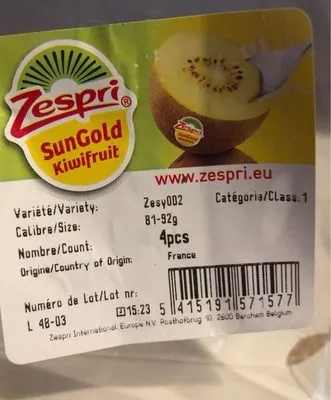 Sungold kiwifruit Zesprit 4 pièces, code 5415191571577