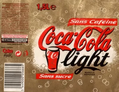 Coca-Cola Light - sans caféine, sans sucre Coca-Cola 1,5 L, code 5449000056665