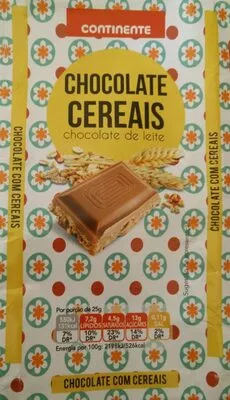 Chocolate de leite cereais Continente , code 5601312046707