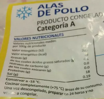 Alas de pollo congeladas  , code 5789000077889