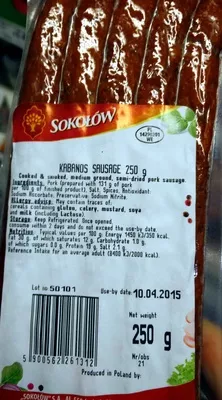 kabanos sausages Sokołów 250g, code 5900562261312