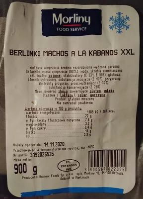 Berlinki Machos a la kabanos XXL Morliny 900 g, code 5900567022055