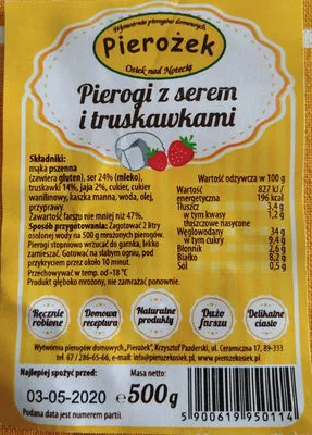 Pierogi z serem i truskawkami Pierożek 500 g, code 5900619950114