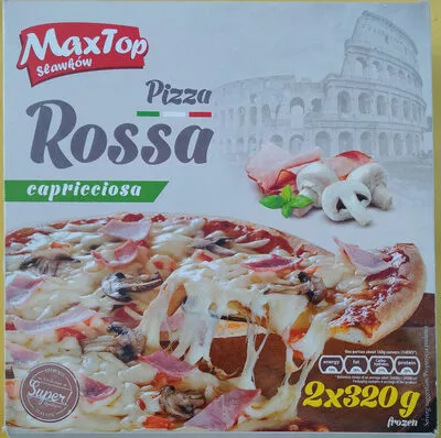 Pizza głęboko mrożona z szynką i pieczarkami. MaxTop Sławków 640 g (2 x 320 g), code 5901537003142