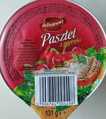 Pasztet z papryką Delikatesowy, Mispol Food 131 g, code 5906764004498