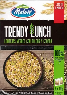 Trendy Lunch lentejas verdes con bulgur y cebada Melvit 400 g, code 5906827017304