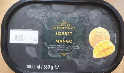 Sorbet mango Biedronka 650 g, code 5907180312334