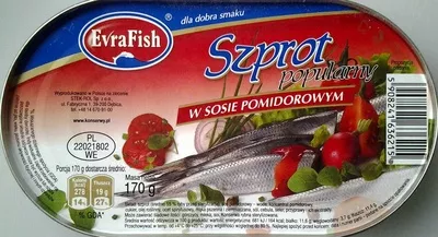 Szprot w sosie pomidorowym EvraFish 170 g, code 5908241636215