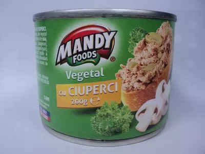 Mandy Pasta vegetala tartinabila cu ciuperci Mandy 200 g, code 5941334002191