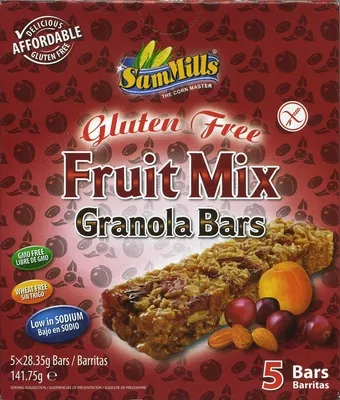 Gluten Free Fruit Mix Granola Bars Sam Mills 141,75 g (5 x 28,35 g), code 5941634001085