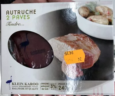 2 pavés d'Autruche Klein Karoo 240 g, code 6008123000741