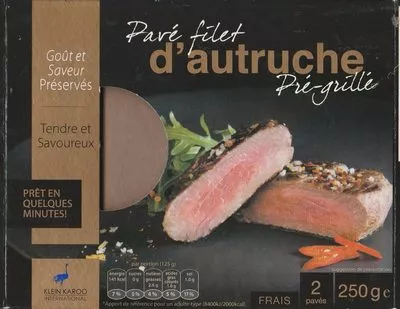 Pavé filet d'autruche pré-grillé Klein Karoo 250 g, code 6008123006187