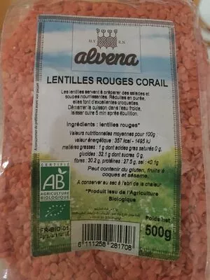 Lentilles rouges corail Alvena , code 6111258281708