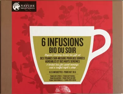 6 infusions Bio du soir Nature & Découvertes , code 61151950