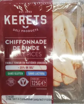 Chiffonnade de dinde aux épices Kerets 125 g, code 7290000319025