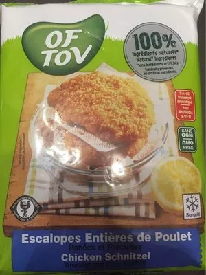 Escalopes entiere de poulet panees et precuites Of Tov , code 7290014748231