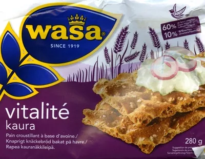 Pan vitalidad biscotes integrales con avena Wasa 280g, code 7300400122092