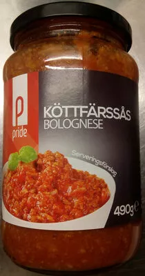 Pride Köttfärssås Bolognese Pride, B&S Foods 490 g, code 7314680008359