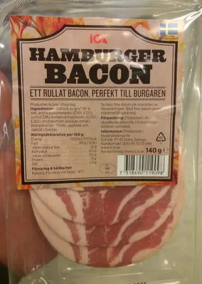 Hamburgerbacon Ica 140 g, code 7318690119098