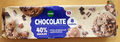 Chocolate Cookies - Mörk Choklad och mjölkchoklad Coop 150 g, code 7340011495154