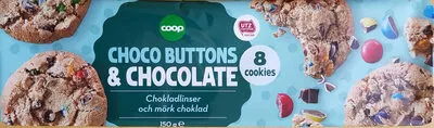 Choco Buttons & Chocolate Cookies Coop 150 g, code 7340011495178