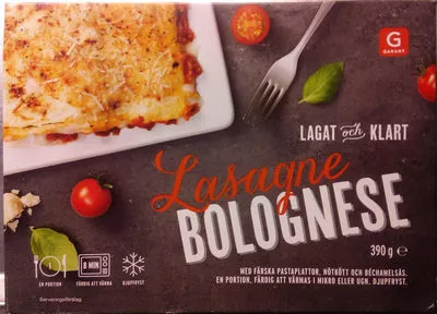 Garant Lasagne Bolognese Garant, Axfood 390 g, code 7340083437915