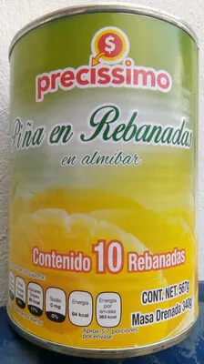 Piña en rebanadas en almíbar Precíssimo 567 g - masa drenada 340 g, code 7500093768809