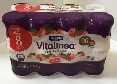 Vitalinea sin azucar Fresa 8 pack Danone 217 g, code 7501032399085