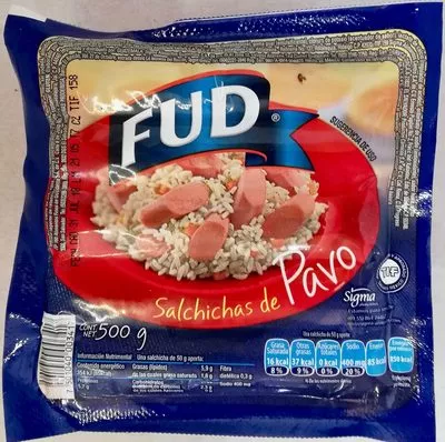 Fud Salchichas de pavo sigma 500 g, code 7501040003417