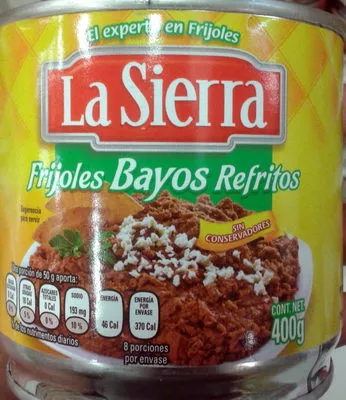 Frijoles Bayos refritos La Sierra, Sabormex S.A. de C.V. 400 g, code 7501052420196