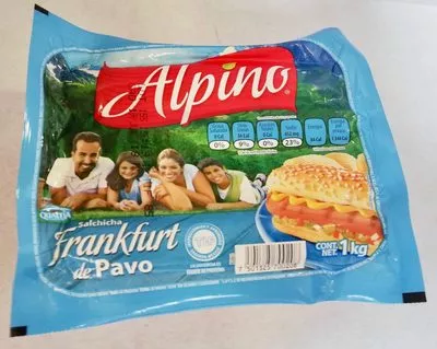 Alpino Salchicha Frankfurt de pavo Qualtia 1 kg, code 7501325700208