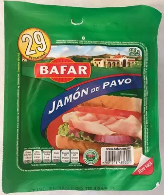 Bafar jamón de pavo Bafar 400 g, code 7501518485301