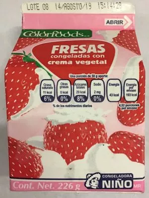 Fresas Congeladas con crema Colorfoods 226 g, code 7501790200944