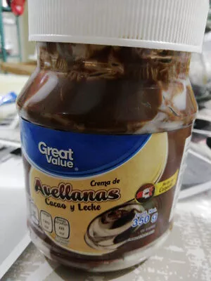 Crema de avellanas Great Value 350 g, code 7501791665469