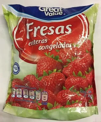 Fresas Enteras congeladas Great Value 2 kg, code 7501791665841