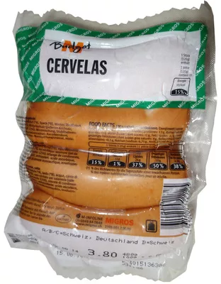 Cervelas M Budget Migros, Micarna, M-Budget 480 g, code 7610200422125