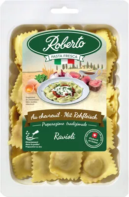 Ravioli frais au chevreuil Roberto SA Meyrin, Roberto 250g, code 7610695002697