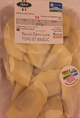 Ravioli demi-lune tofu basilic GRTA Roberto SA Meyrin 250g, code 7610695005063