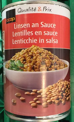 Lentilles en sauce Coop 430g, code 7610800016601