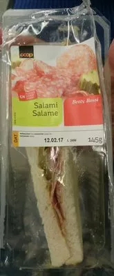 Sandwich garni de salami Coop 145 g, code 7610807051940