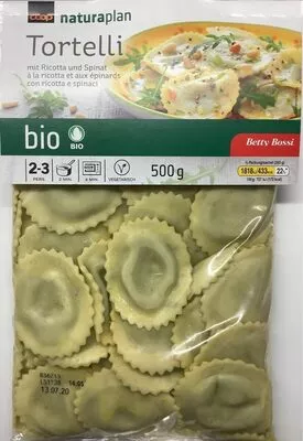 Tortelli ricotta et épinards, bio Naturaplan, Coop 500 g, code 7610807061826