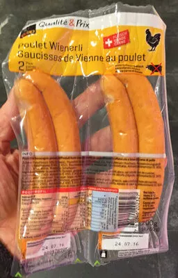 Saucisses de Vienne au poulet Qualité & Prix 200 g, code 7610846202327