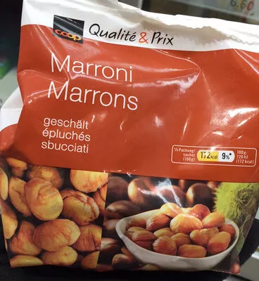 Marrons épluchés Coop 500g, code 7610846395197