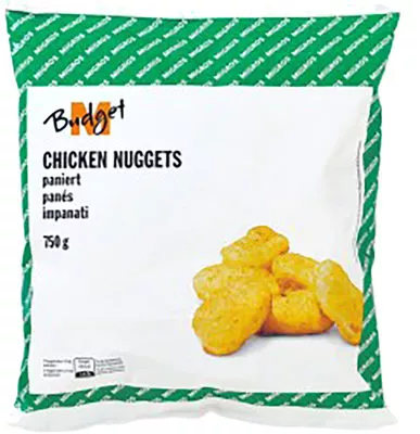 Chicken Nuggets M-Budget, Migros 750 g, code 7611521038965