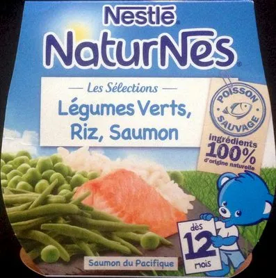 NaturNes Légumes Verts, Riz, Saumon Nestlé, Nestlé bébé, bébé nestlé, naturnes 2x200 g (400 g), code 7613034570734