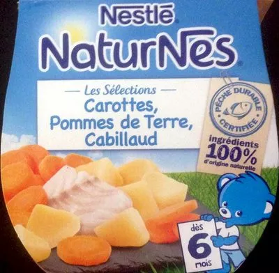 NaturNes Carottes, Pommes de terre, Cabillaud Nestlé 2 pots de 200 g (400 g), code 7613034581051