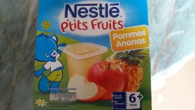 P'tits Fruits pommes ananas Nestle, Nestlé bébé, bébé Nestlé, P'tits fruits 400 g (4x100g), code 7613035009134