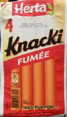 4 Knacki fumée Herta 140 g, code 7613035046245