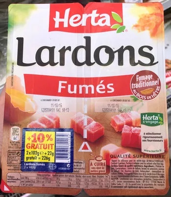 Lardons fumés (+10% gratuit) Herta 226 g, code 7613035711174